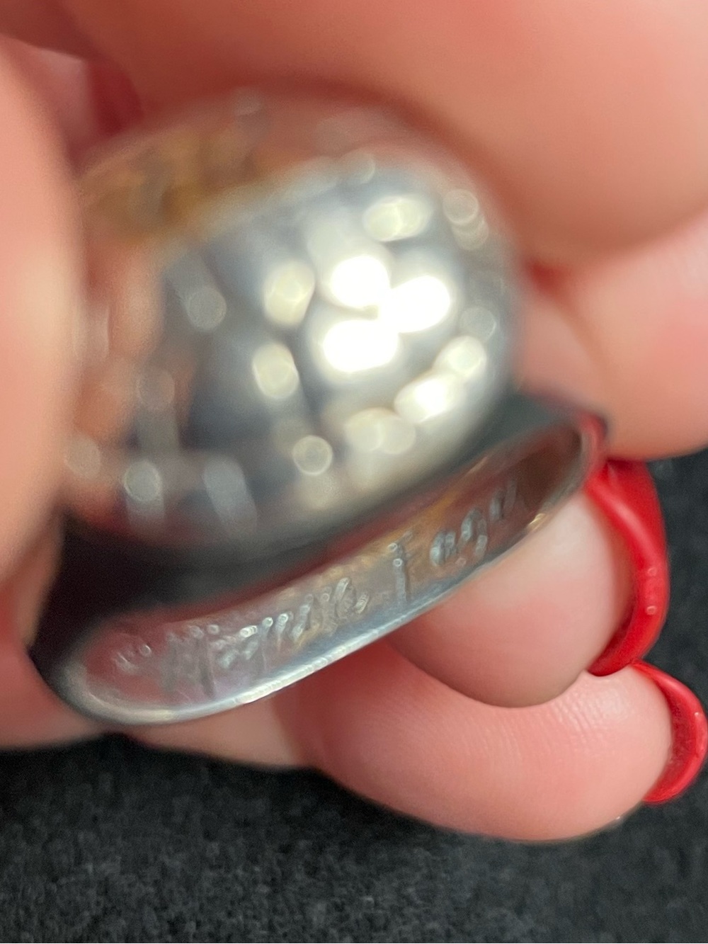 Vintage Mignon Faget Tortoise sterling Silver Ring - size 8 - Picture 5 of 5